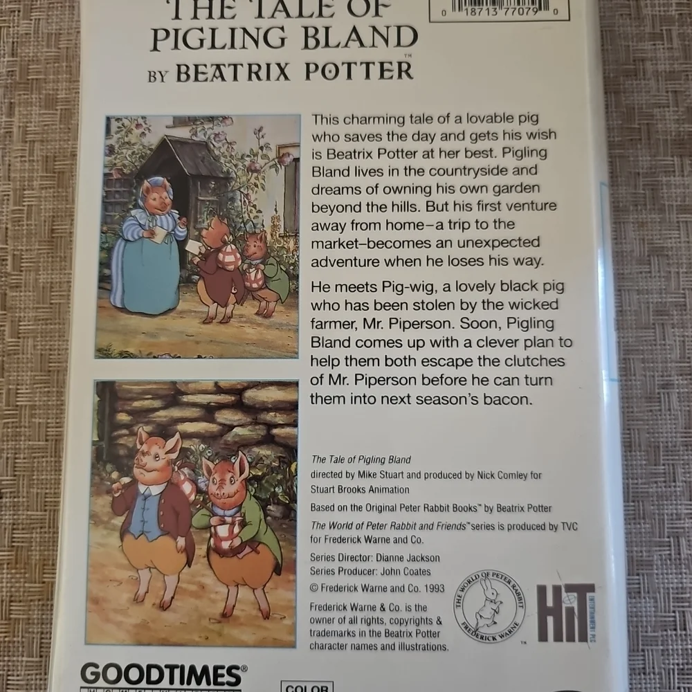 Beatrix Potter Peter Rabbit: The Tale of Pigling Bland 100th Anniversary Ed. VHS